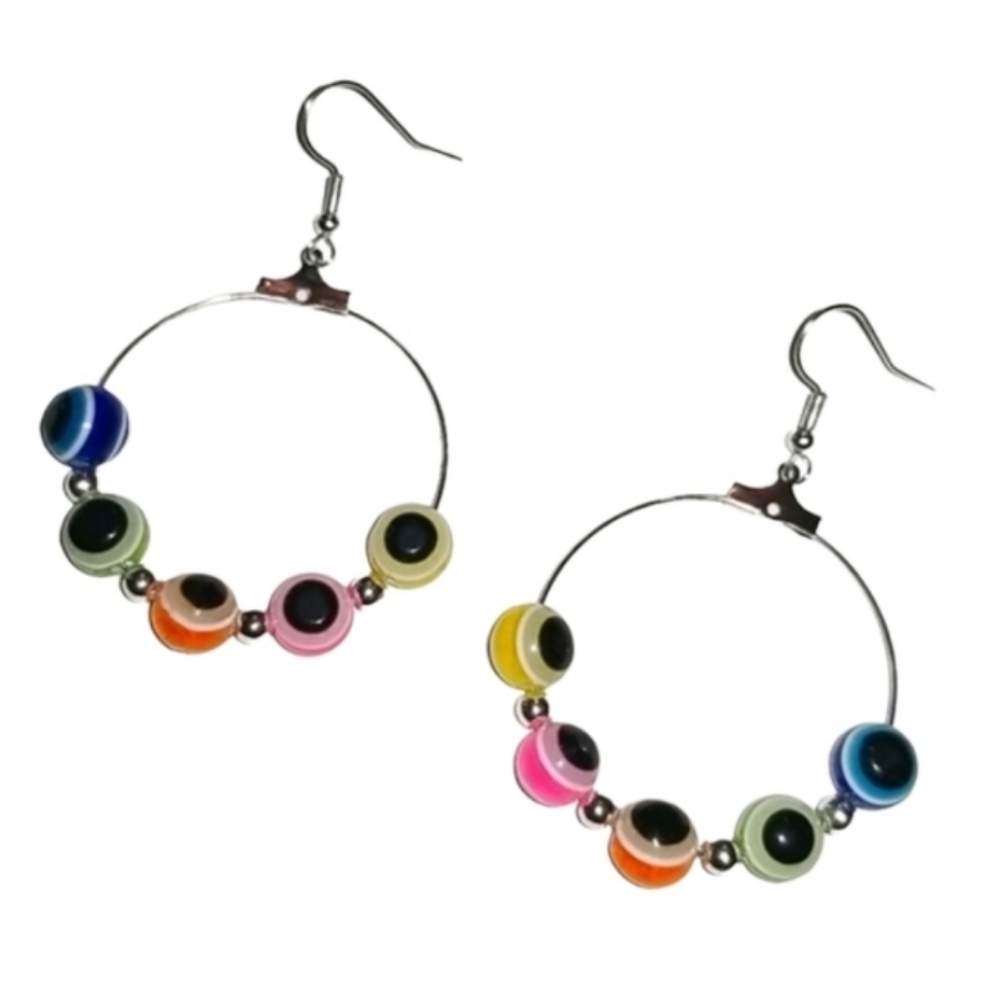 Handcrafted Evil Eye Hoop Earrings